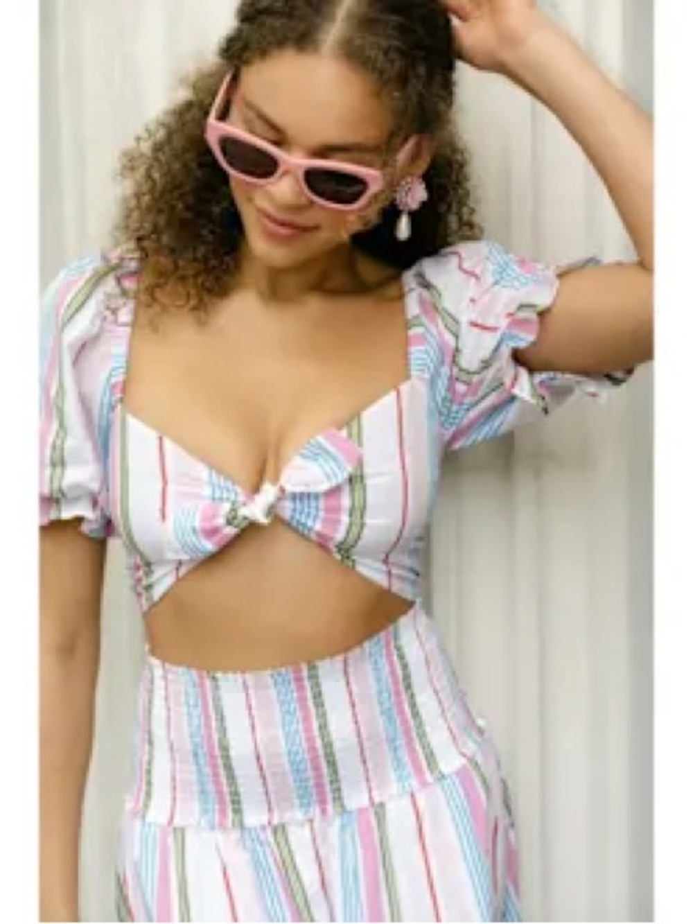 Hill House Multicolor Striped Crop Top xs new